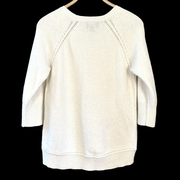 Cynthia Rowley Womens XL Angora Sweater Ivory Off White Hi Low Hem LOVELY - Picture 2 of 4